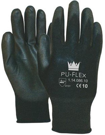 [1-14-086-10] Handschoen PU-flex nylon zwt CAT.2,XL/10
