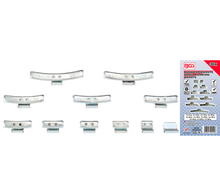 [BGS9449] Assortiment de plombs d'équilibrage 36 pcs.